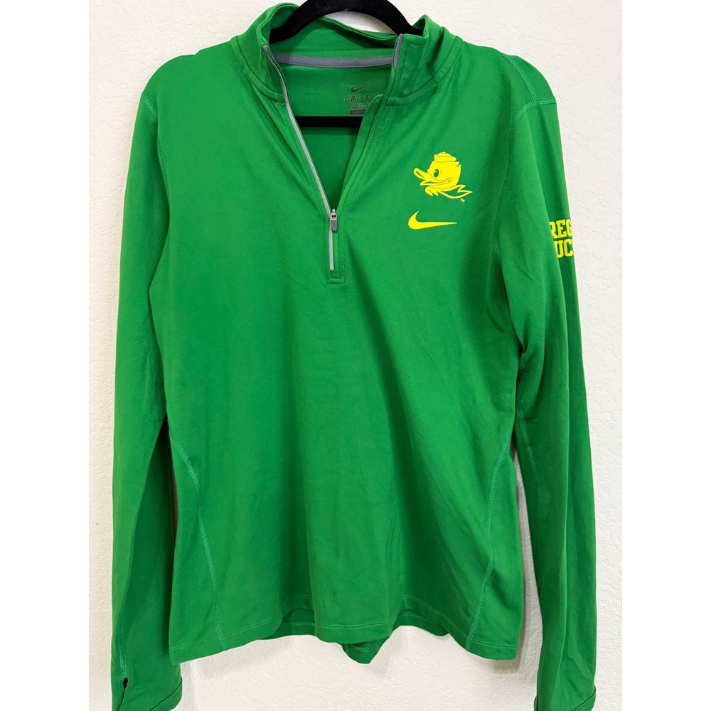 Nike Green Women's Sweatshirt with Yellow Accents